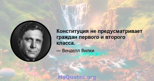 Конституция не предусматривает граждан первого и второго класса.