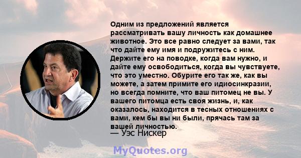 Одним из предложений является рассматривать вашу личность как домашнее животное. Это все равно следует за вами, так что дайте ему имя и подружитесь с ним. Держите его на поводке, когда вам нужно, и дайте ему