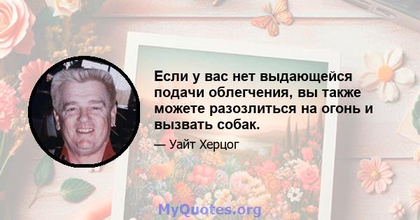 Если у вас нет выдающейся подачи облегчения, вы также можете разозлиться на огонь и вызвать собак.