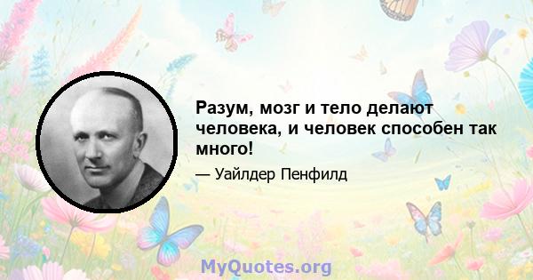 Разум, мозг и тело делают человека, и человек способен так много!