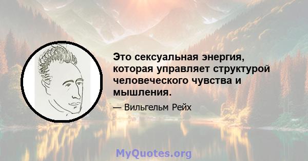 Это сексуальная энергия, которая управляет структурой человеческого чувства и мышления.