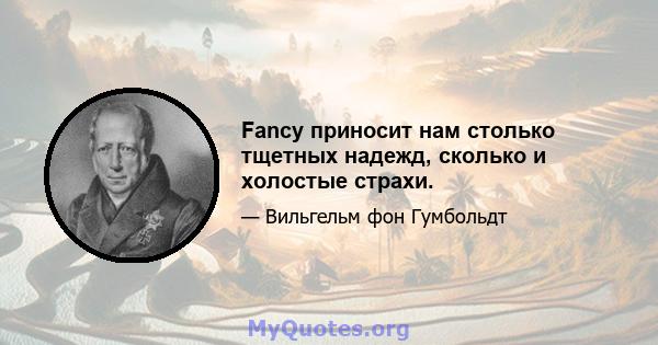 Fancy приносит нам столько тщетных надежд, сколько и холостые страхи.