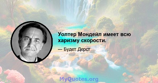 Уолтер Мондейл имеет всю харизму скорости.