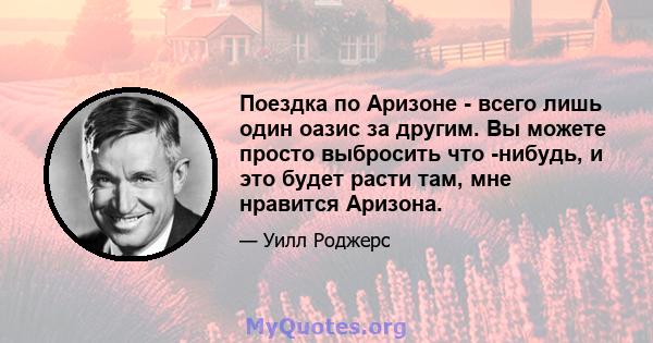 Поездка по Аризоне - всего лишь один оазис за другим. Вы можете просто выбросить что -нибудь, и это будет расти там, мне нравится Аризона.