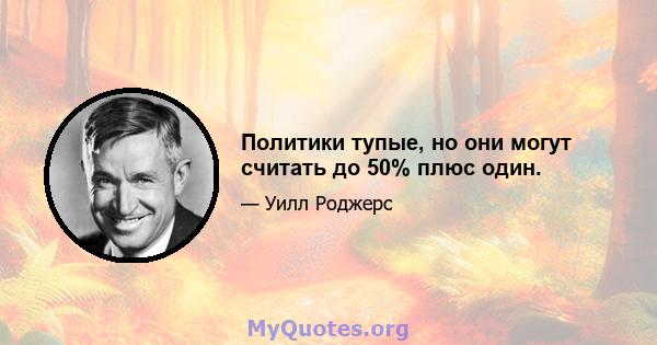 Политики тупые, но они могут считать до 50% плюс один.