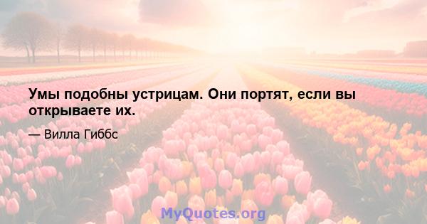 Умы подобны устрицам. Они портят, если вы открываете их.