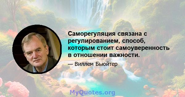 Саморегуляция связана с регулированием, способ, которым стоит самоуверенность в отношении важности.