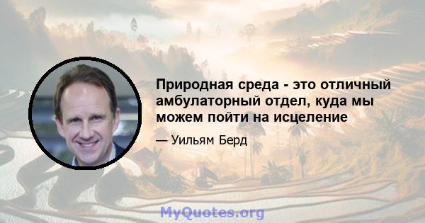 Природная среда - это отличный амбулаторный отдел, куда мы можем пойти на исцеление