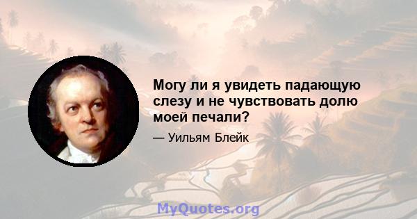 Могу ли я увидеть падающую слезу и не чувствовать долю моей печали?