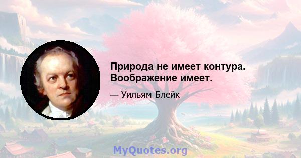 Природа не имеет контура. Воображение имеет.