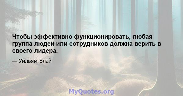 Чтобы эффективно функционировать, любая группа людей или сотрудников должна верить в своего лидера.