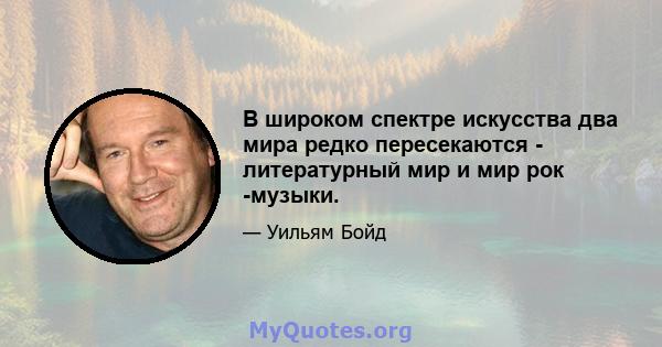 В широком спектре искусства два мира редко пересекаются - литературный мир и мир рок -музыки.