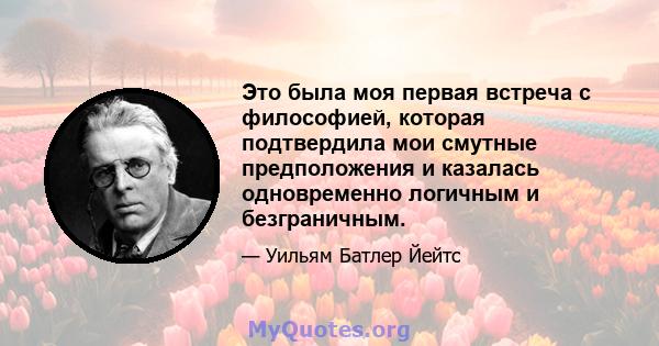 Это была моя первая встреча с философией, которая подтвердила мои смутные предположения и казалась одновременно логичным и безграничным.