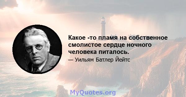 Какое -то пламя на собственное смолистое сердце ночного человека питалось.