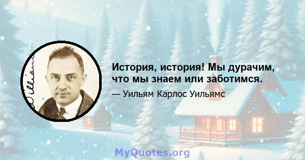 История, история! Мы дурачим, что мы знаем или заботимся.