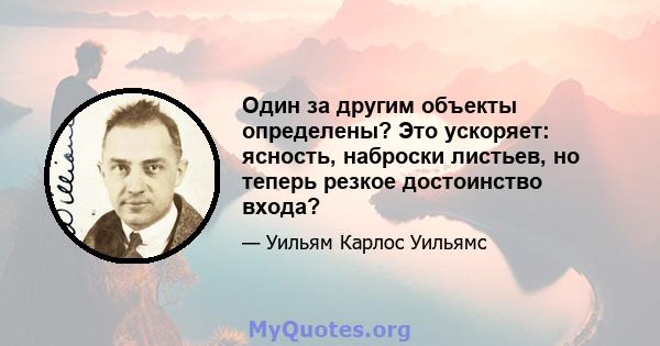 Один за другим объекты определены? Это ускоряет: ясность, наброски листьев, но теперь резкое достоинство входа?