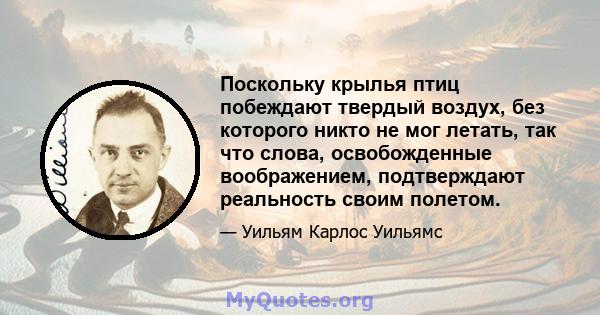 Поскольку крылья птиц побеждают твердый воздух, без которого никто не мог летать, так что слова, освобожденные воображением, подтверждают реальность своим полетом.