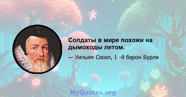 Солдаты в мире похожи на дымоходы летом.