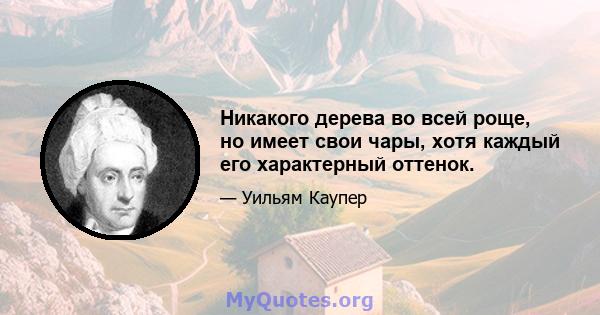 Никакого дерева во всей роще, но имеет свои чары, хотя каждый его характерный оттенок.