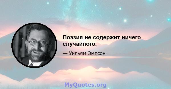 Поэзия не содержит ничего случайного.