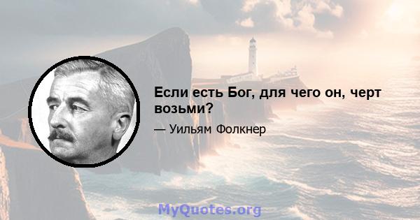 Если есть Бог, для чего он, черт возьми?