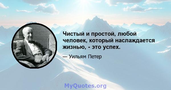 Чистый и простой, любой человек, который наслаждается жизнью, - это успех.