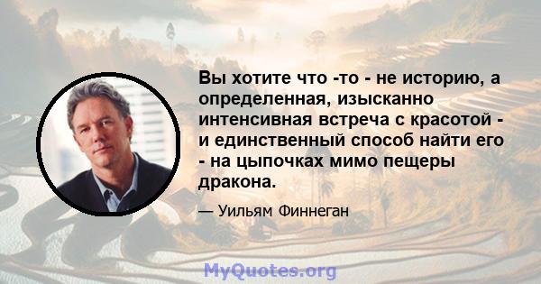 Вы хотите что -то - не историю, а определенная, изысканно интенсивная встреча с красотой - и единственный способ найти его - на цыпочках мимо пещеры дракона.