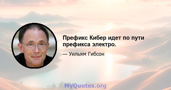 Префикс Кибер идет по пути префикса электро.