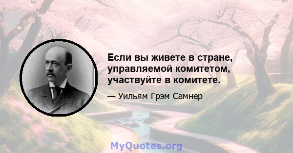 Если вы живете в стране, управляемой комитетом, участвуйте в комитете.