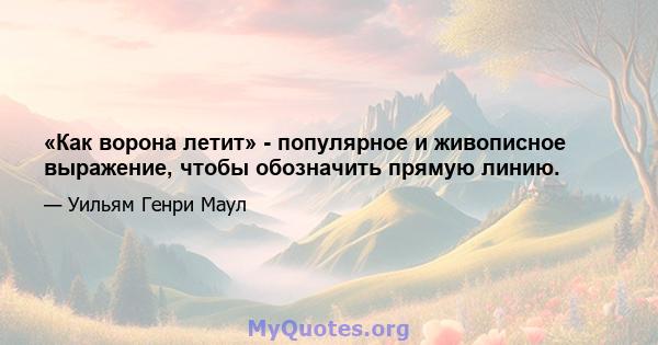 «Как ворона летит» - популярное и живописное выражение, чтобы обозначить прямую линию.