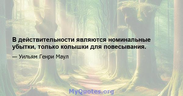 В действительности являются номинальные убытки, только колышки для повесывания.