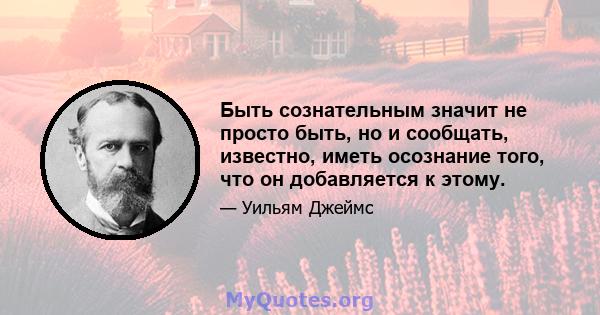 Быть сознательным значит не просто быть, но и сообщать, известно, иметь осознание того, что он добавляется к этому.