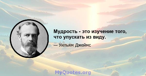 Мудрость - это изучение того, что упускать из виду.