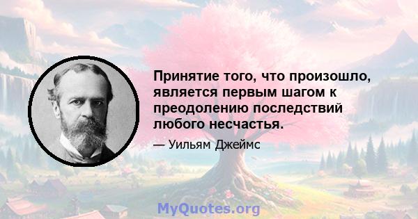 Принятие того, что произошло, является первым шагом к преодолению последствий любого несчастья.