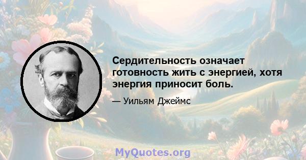 Сердительность означает готовность жить с энергией, хотя энергия приносит боль.