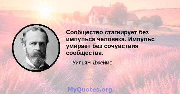 Сообщество стагнирует без импульса человека. Импульс умирает без сочувствия сообщества.