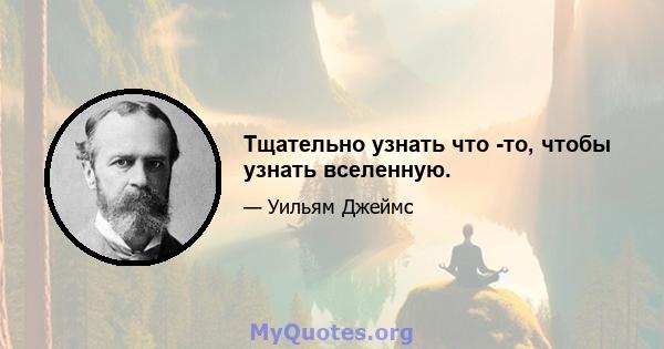 Тщательно узнать что -то, чтобы узнать вселенную.