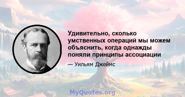 Удивительно, сколько умственных операций мы можем объяснить, когда однажды поняли принципы ассоциации