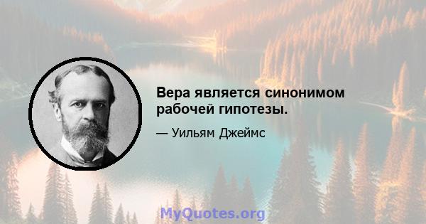 Вера является синонимом рабочей гипотезы.