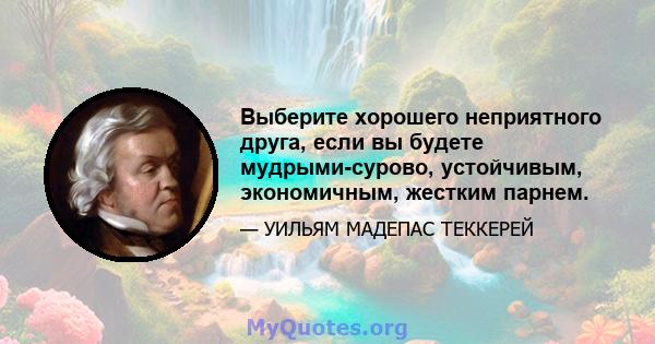 Выберите хорошего неприятного друга, если вы будете мудрыми-сурово, устойчивым, экономичным, жестким парнем.