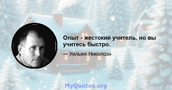 Опыт - жестокий учитель, но вы учитесь быстро.