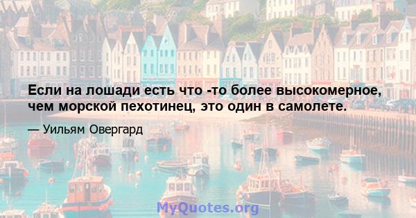 Если на лошади есть что -то более высокомерное, чем морской пехотинец, это один в самолете.