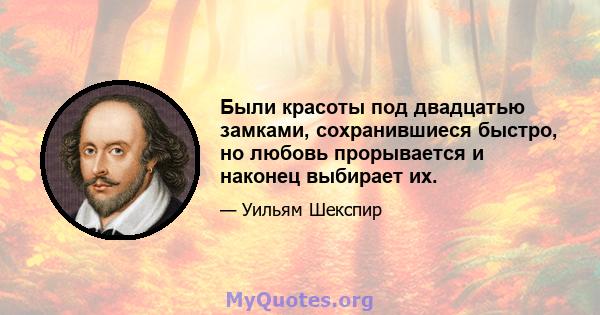 Были красоты под двадцатью замками, сохранившиеся быстро, но любовь прорывается и наконец выбирает их.