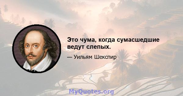 Это чума, когда сумасшедшие ведут слепых.