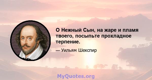 O Нежный Сын, на жаре и пламя твоего, посыпьте прохладное терпение.