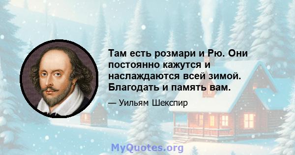 Там есть розмари и Рю. Они постоянно кажутся и наслаждаются всей зимой. Благодать и память вам.