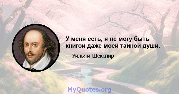 У меня есть, я не могу быть книгой даже моей тайной души.