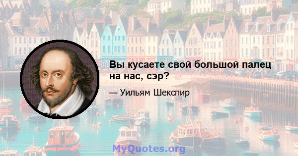 Вы кусаете свой большой палец на нас, сэр?