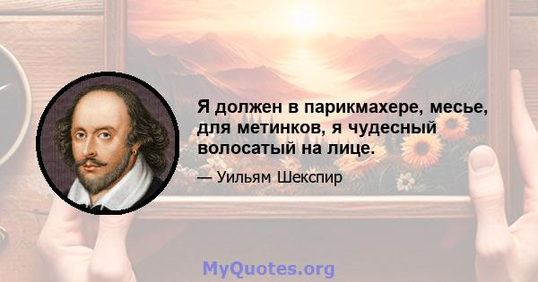 Я должен в парикмахере, месье, для метинков, я чудесный волосатый на лице.