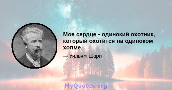 Мое сердце - одинокий охотник, который охотится на одиноком холме.